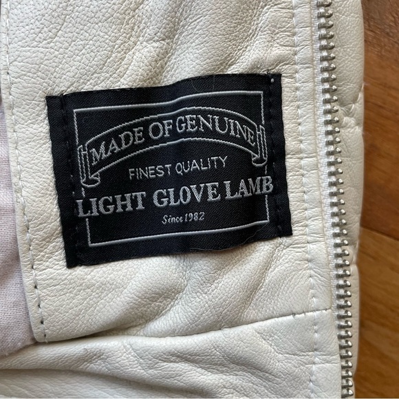 Marc New York Andrew Marc Quilted White Leather Lady Moto Jacket size L - Picture 9 of 16